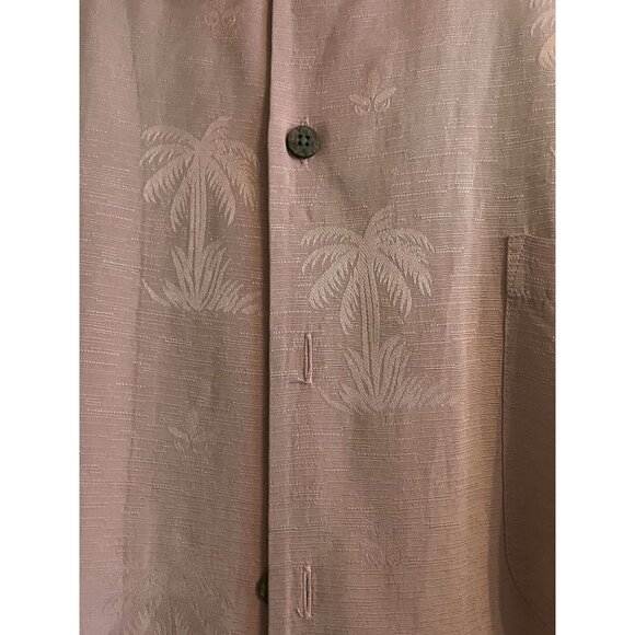 Tommy Bahama Palm Tree Embroidered Men's 100% Silk Hawaiian Shirt 2XL XXL - Picture 6 of 11
